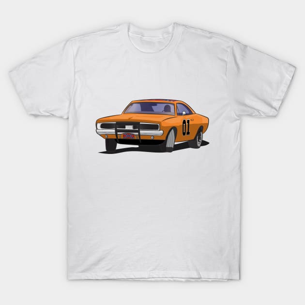 General Lee 01 car T-Shirt by ArielAutoArt